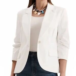 🔥 NWT women’s TYLER BOE alabaster white Taylor Stretch Jacket Blazer size 4